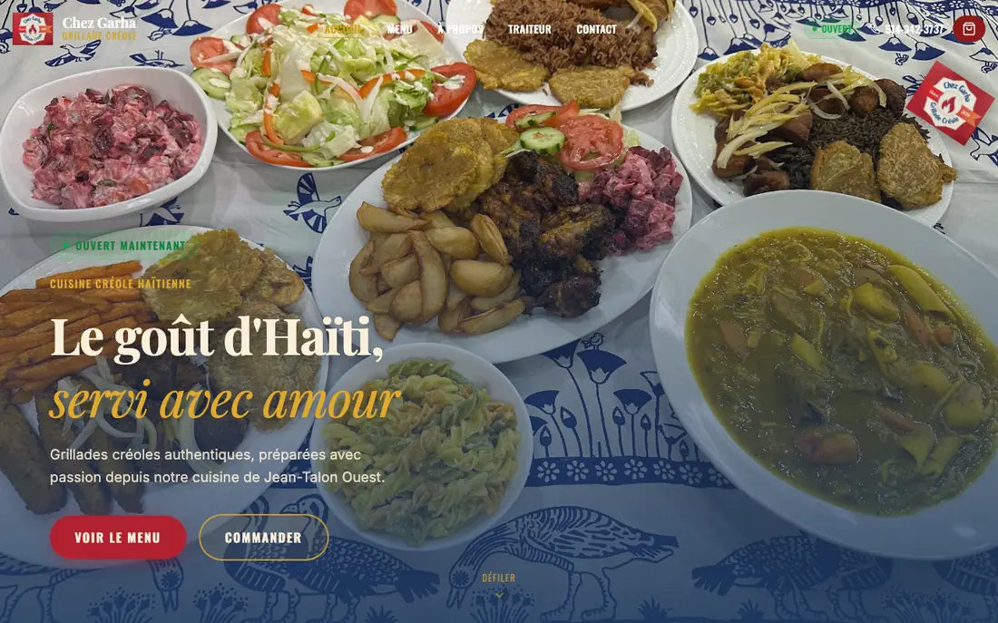 Page d'accueil du site de Chez Garha
