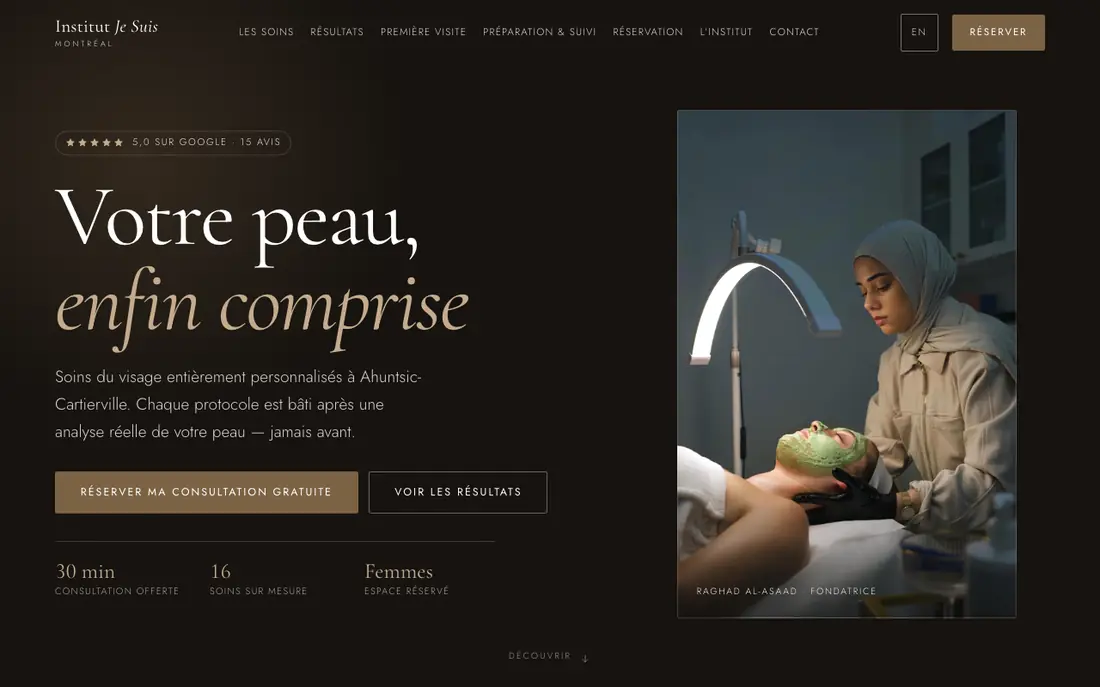 Page d'accueil du site de Institut Je Suis
